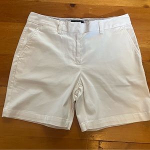 Lands' End white mid rise shorts
